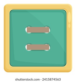 Square colorful button icon cartoon vector. Top classic denim. Tailor garment