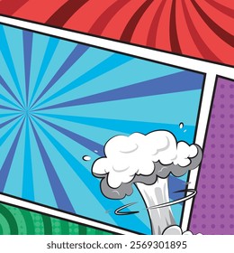 Square colorful comic cartoon frame border template background vector