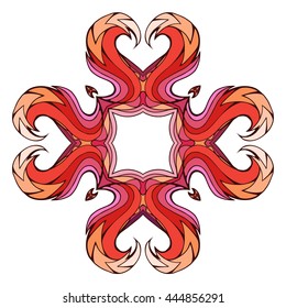 Square colorful doodle frame. Vector design element for cards, scrapbooking, and covers