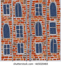 Square colorful. Doodle Vector Monochrome Decorative stars reflection in many window. Coloring book anti stress for adult and older children. Coloring page.