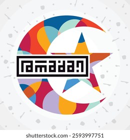 Square Colorful Fluid Shapes Composition Ramadan Greeting
