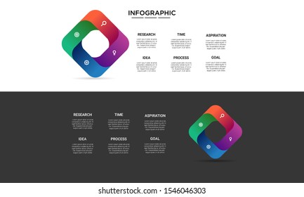 square colorful Infographic stack chart design with icons and options or steps. Infographics for business concept. Can be used for presentations banner, workflow layout, process diagram, flow chart 