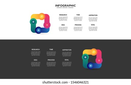 square colorful Infographic stack chart design with icons and options or steps. Infographics for business concept. Can be used for presentations banner, workflow layout, process diagram, flow chart 