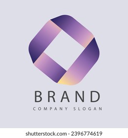 Square colorful logo design template