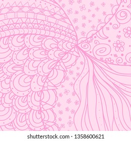Square colorful pattern. Hand drawn mandala on isolated background. Design for spiritual relaxation for adults. Doodle for design