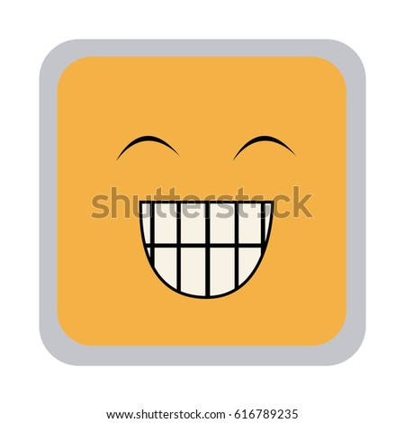 square colorful shape emoticon face happines expression vector illustration