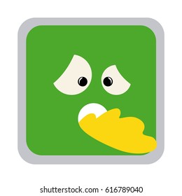 square colorful shape emoticon sick expression vector illustration