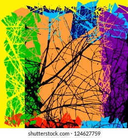 square with colorful stripes