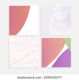 square colorful wavy design vector set