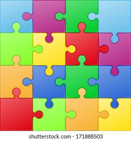 square colors puzzle vector illustration