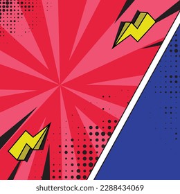 Clásico de fondo de arte pop cómico cuadrado