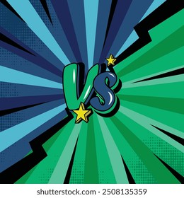 Square comic versus fight background two color vector