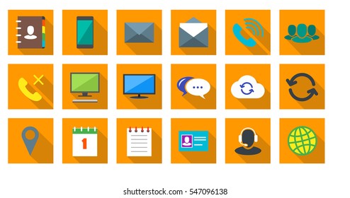 Square communications Icons set