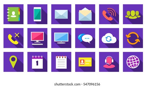 Square communications Icons set