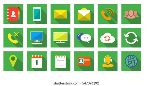 Square communications Icons set