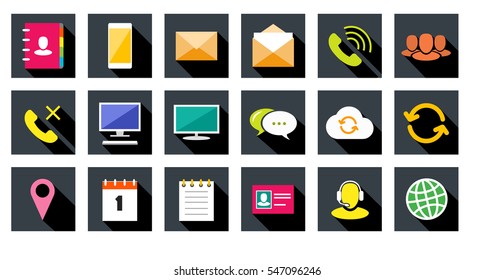 Square communications Icons set