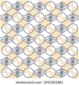 Square composition, seamless geometric pattern, classic style, vector image