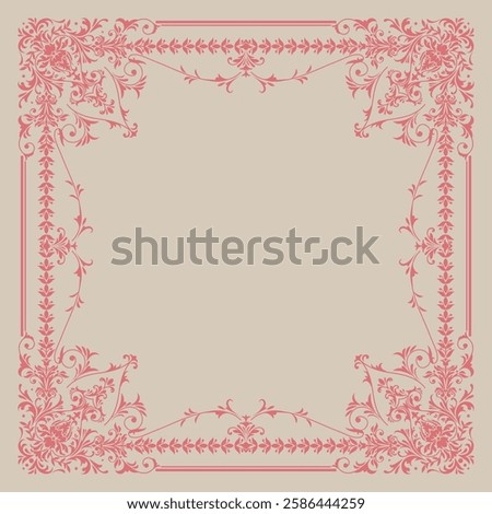 Square composition with vintage pastel elements