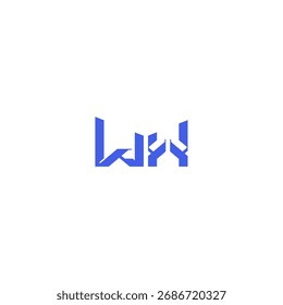concepto cuadrado abstracto WX monograma inicial logo diseño letra techno estilo geométrico