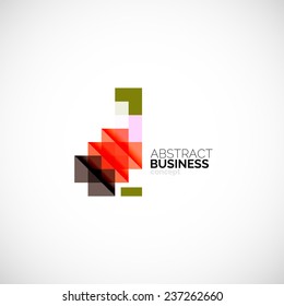 Square concept, company logo design element. Colorful modern symbol