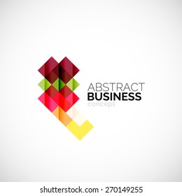 Square concept, company logo design element. Colorful modern symbol