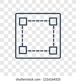 Square concept vector linear icon isolated on transparent background, Square concept transparency concept in outline style