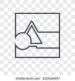 Square concept vector linear icon isolated on transparent background, Square concept transparency concept in outline style