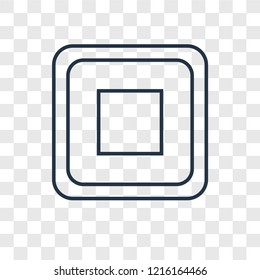 Square concept vector linear icon isolated on transparent background, Square concept transparency concept in outline style