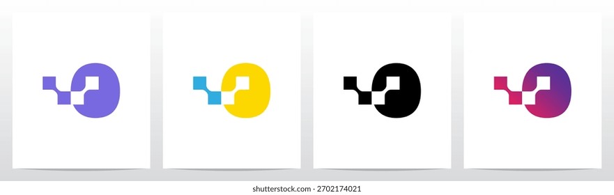 Quadratisch verbundener negativer Leerzeichen-Buchstabe Logo-Design O
