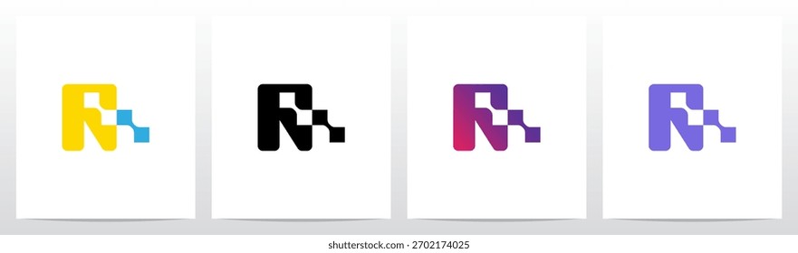 Quadratisch verbundener negativer Leerzeichen-Buchstabe Logo-Design N