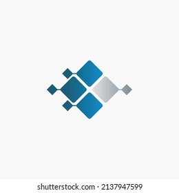 square connection design logo vector