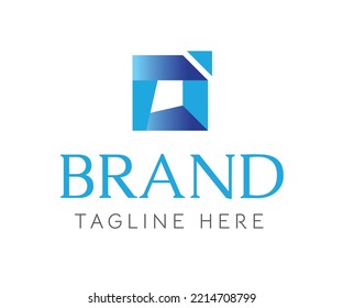 Diseño de logotipo vectorial abstracto de cinta de conexión cuadrada. Icono de flecha creativa, vector de forma colorido. Identidad de empresa para negocios, tecnología, digital, finanzas, inversión, educación, construcción.
