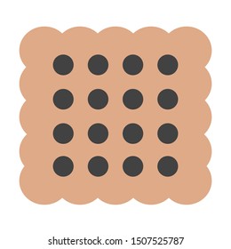 Square cookie icon. Cartoon illustration of square cookie vector icon for web 