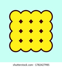 Square cookie icon. Cartoon illustration of square cookie vector icon for web