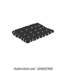 Square Cookie Icon Silhouette Illustration. Food Bakery Vector Graphic Pictogram Symbol Clip Art. Doodle Sketch Black Sign.