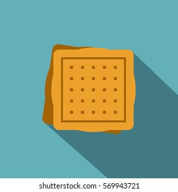 Square cookies icon. Flat illustration of square cookies vector icon for web on baby blue background