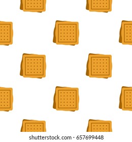 Square cookies pattern seamless background in flat style repeat vector illustration