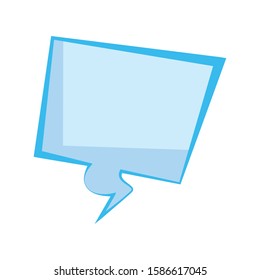 square coomunication bubble icon over white background, vector illustration