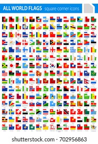 Square Corner Flags - All World Vector illustration