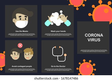 Square Corona Virus infographic easy to use and understand knowledge nice to use as post and graphic element isolate, Vector illustration design element on EPS10 File format