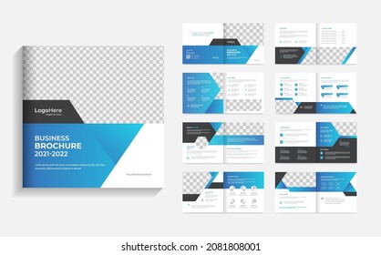 Diseño de plantilla de folleto corporativo cuadrado, vector de perfil profesional