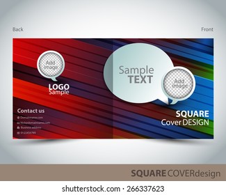 Square cover design template, vector brochure, flyer. Can be used as concept for your graphic design