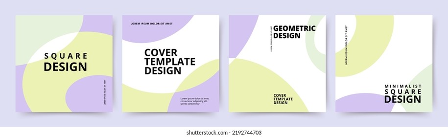 Square covers or posters. Creative minimalist vector background with abstract circle rounds in modern style for branding, social media post,  advertising, brochure, flyer, magazine 