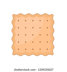 Square cracker biscuit icon. Flat illustration of square cracker biscuit vector icon for web design