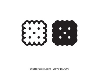 Square cracker biscuit icon set Vector