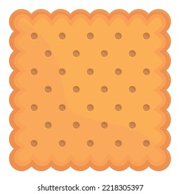 Viereckige Cracker-Symbol-Cartoon-Vektorgrafik. Cookie-Essen. Süßzucker