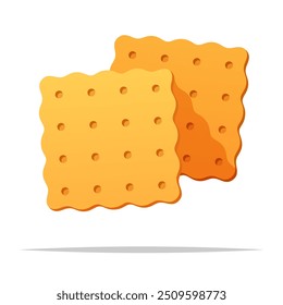 Ilustración aislada de Vector de galletas cuadradas