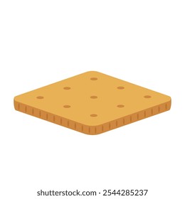 Square crackers.  Crackers vector isolated. Illustration of food, snacks.