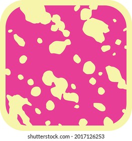 Square cream white Chocolate candy with raspberry pink centre and cream paint splash style decoration. Layered confectionary SVG svg