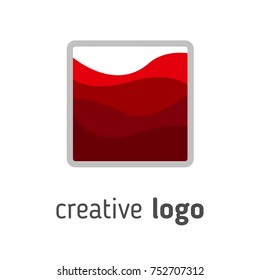 square creative logo for company with minimalist shape and modern concept